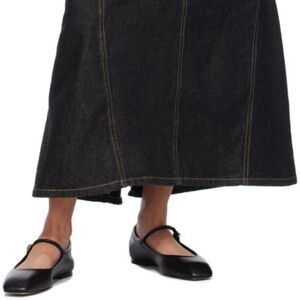 AEYDE Black Nappa Leather Uma Ballerina Flats | 7.5